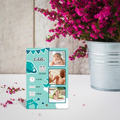 Personalized NewBorn Baby Photo Frame Customized Collage Photo With Dates And Name Gift For New Parents Bedside Decor Frame Birthday Gift Photo Frame